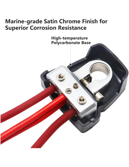 Terminales de Batería Recoil PBT-D08 2 Paquete Latón 0/2/4 y 8 AWG