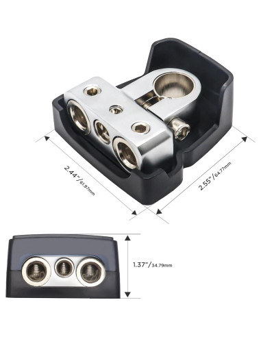 Terminales de Batería Recoil PBT-D08 2 Paquete Latón 0/2/4 y 8 AWG