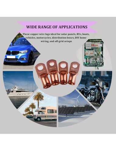 32 Piezas Terminales de Cable de Batería Cobre 1/0 2/0 AWG