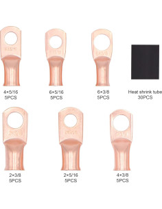 Kit de Conectores de Terminal de Batería Taukealugs 60pcs AWG 2