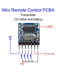 Módulo RF Inalámbrico QIACHIP 433Mhz Receptor y Transmisor 4 Canales 2