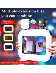 Rig de Video QYPENT YM200 RGB con Luz de Anillo LED 8000mAh 2