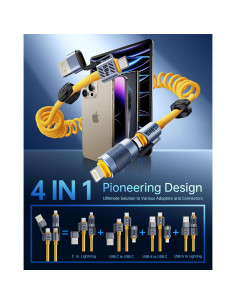Cable USB C en espiral Vexipia 60W 1.52m Carga Rápida 2