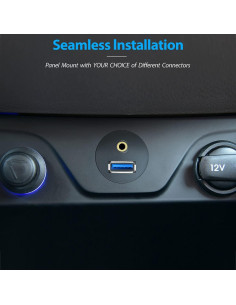 Cable USB 3.0 y AUX 3.5mm URWOOW 1m Montaje Empotrado 2