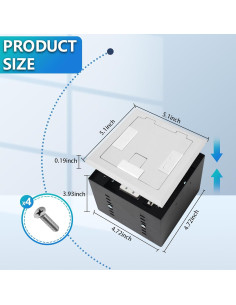 Kit Enchufe Oculto Empotrado KYHSHJ 20A USB-A y USB-C Plata 2
