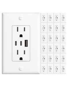 Enchufes de Pared Amico 3 Puertos USB 30W 24 Unidades