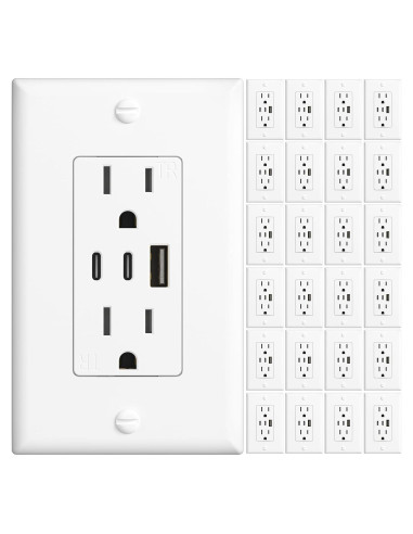 Enchufes de Pared Amico 3 Puertos USB 30W 24 Unidades