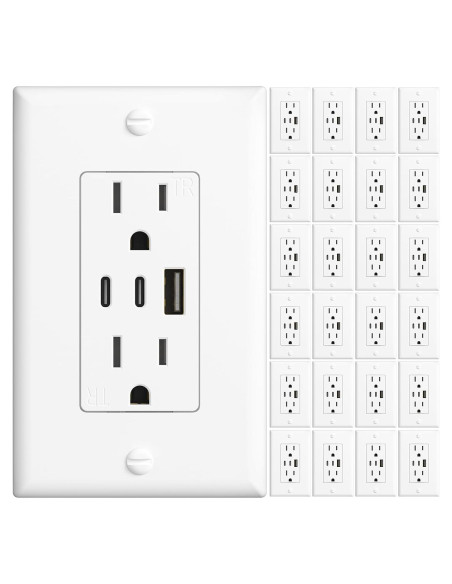 Enchufes de Pared Amico 3 Puertos USB 30W 24 Unidades