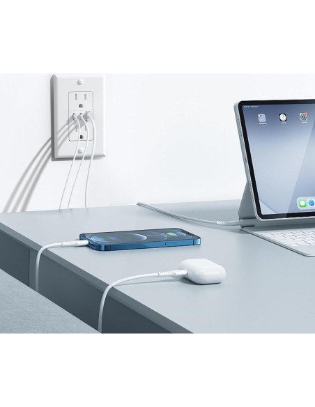 Enchufes de Pared Amico 3 Puertos USB 30W 24 Unidades