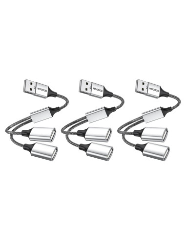 Adaptador USB 2.0 MOGOOD Hub Doble Puerto Plata 480 Mbps