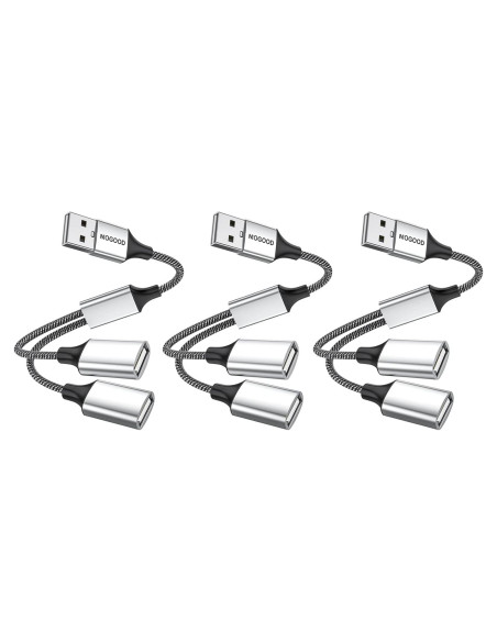 Adaptador USB 2.0 MOGOOD Hub Doble Puerto Plata 480 Mbps