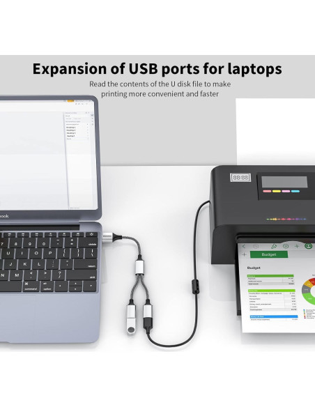 Adaptador USB 2.0 MOGOOD Hub Doble Puerto Plata 480 Mbps