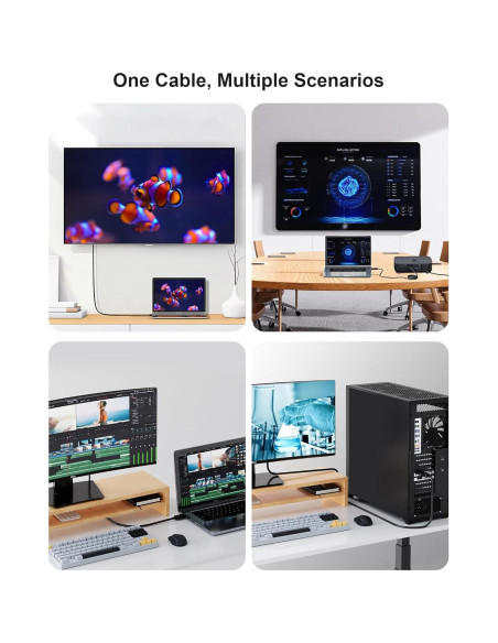 Adaptador DisplayPort a VGA Foboiu 1.83m 2 Paquetes Adaptador DisplayPort a VGA Foboiu 1.83m 2 Paquetes