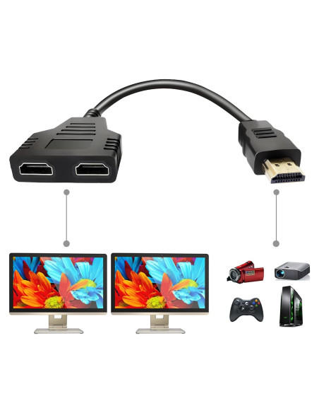 Divisor HDMI 1 a 2 BATU - Macho a Doble Hembra 30 cm Divisor HDMI 1 a 2 BATU - Macho a Doble Hembra 30 cm