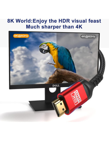 Cable HDMI 8K ALLEASA 4.57m 48Gbps Alta Velocidad eARC