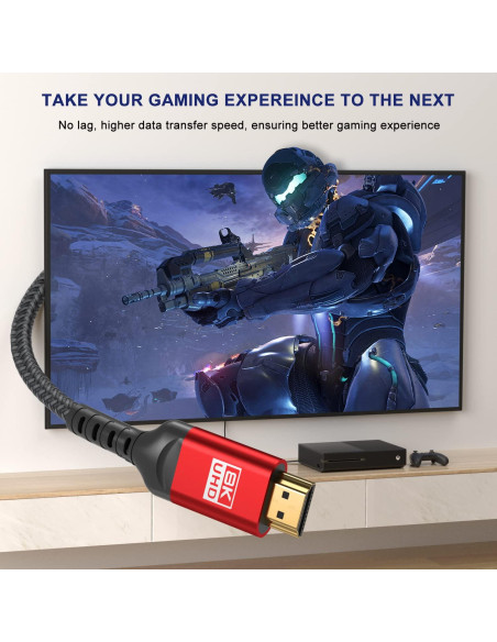 Cable HDMI 8K ALLEASA 4.57m 48Gbps Alta Velocidad eARC