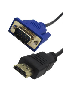 10 Cables HDMI a VGA 1.8m Conector Dorado 1080P BLUE ELF
