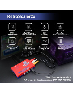 Convertidor RetroScaler2x AV/SV/YPBPR a HDMI BITFUNX 2