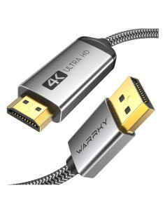 Cable DisplayPort a HDMI WARRKY 4K 30Hz 1.83m Unidireccional