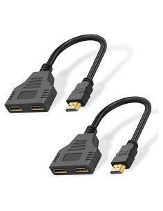 Divisor HDMI 1 a 2 Flylin 1080P Adaptador Macho a Doble Hembra