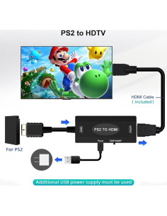 Adaptador HDMI Musou para PS2 y PS1 - Soporta 480i/576i/480p 2