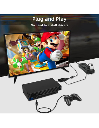 Adaptador HDMI Musou para PS2 y PS1 - Soporta 480i/576i/480p