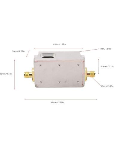 Amplificador LNA de Bajo Ruido WALFRONT 10M-6GHz 20dB