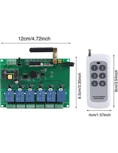 Módulo de Relé RF 6 Canales Walfront 110-240V Control Remoto 2
