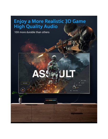 Cable HDMI 2.1 TISOFU 0.91m Ultra Alta Velocidad 8K 60Hz