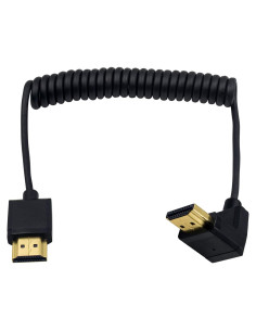 Cable HDMI Enrollado Duttek 1.2M 90 Grados Macho a Macho 4K