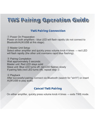 Amplificador de Audio Bluetooth PEMENOL XY-1001W 100W TWS