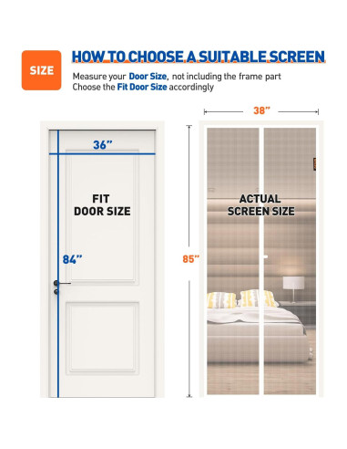 MAGZO Puerta de Pantalla Magnética 91 x 213 cm Blanca