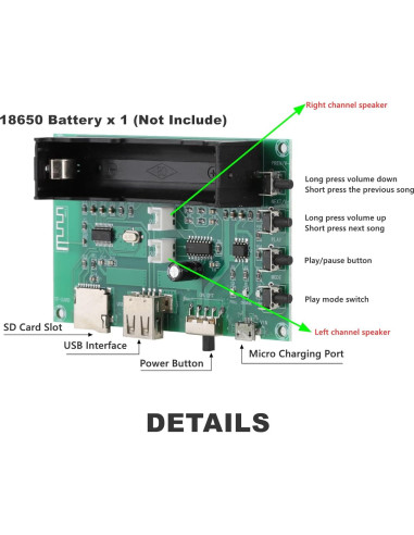 Placa Amplificador Bluetooth Digital PAM8403 5W Doble Canal