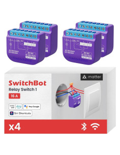 Interruptor Relé Inteligente SwitchBot 4 Pack, Control Wi-Fi y Bluetooth