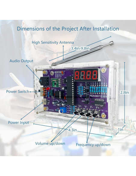 Kit de Soldadura Electrónica EIELE Raaaadio Digital 87-108MHz