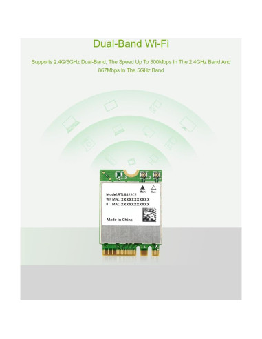 Módulo WiFi Doble Banda Waveshare RTL8822CE 2.4G/5GHz