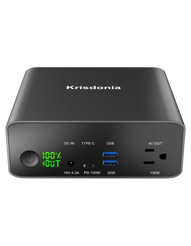 Krisdonia Batería Portátil 130W 40000mAh USB-C y AC
