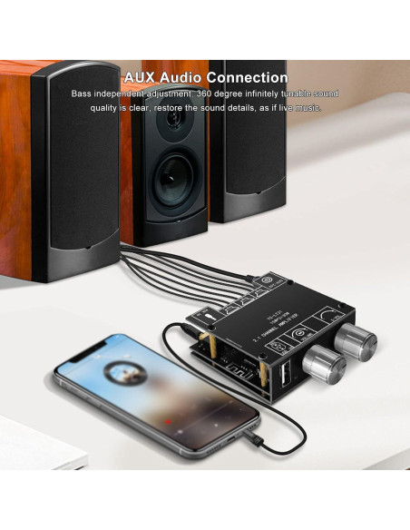 Amplificador Digital de Audio Bluetooth SPYMINNPOO 2.1 Canal 15W 30W