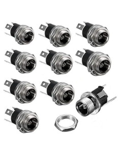 Conector de Montaje en Panel Hembra HiLetgo 10pcs DC 5.5x2.1mm