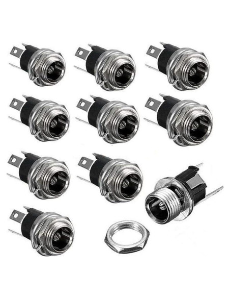 Conector de Montaje en Panel Hembra HiLetgo 10pcs DC 5.5x2.1mm