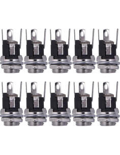 Conector de Montaje en Panel Hembra HiLetgo 10pcs DC 5.5x2.1mm 2