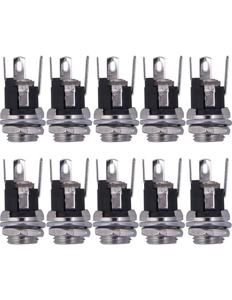 Conector de Montaje en Panel Hembra HiLetgo 10pcs DC 5.5x2.1mm