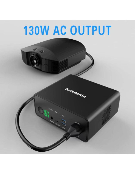 Krisdonia Batería Portátil 130W 40000mAh USB-C y AC