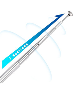 Antena Telescópica FM Bingfu 75 Ohm 20-115cm con Adaptadores 2