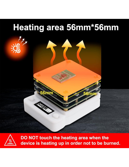 Placa Calentadora de Soldadura 65W Treedix 56x56mm LED