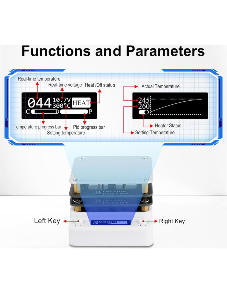 Placa Calentadora de Soldadura 65W Treedix 56x56mm LED