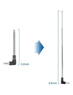 Antena de Radio FM ENUODA 3.5mm Telescópica 24.5cm 2