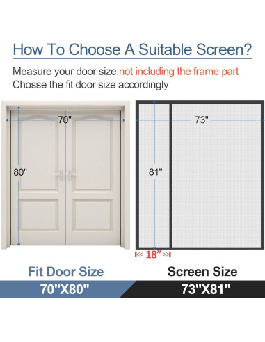 Puerta de Pantalla Magnética Okayavo 73x205 cm Resistente