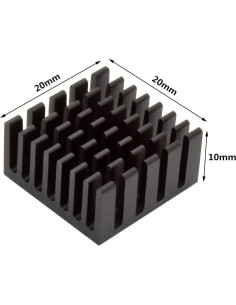Disipador de Calor de Aluminio BUTO 20x20x10mm 20pcs con Cinta 2