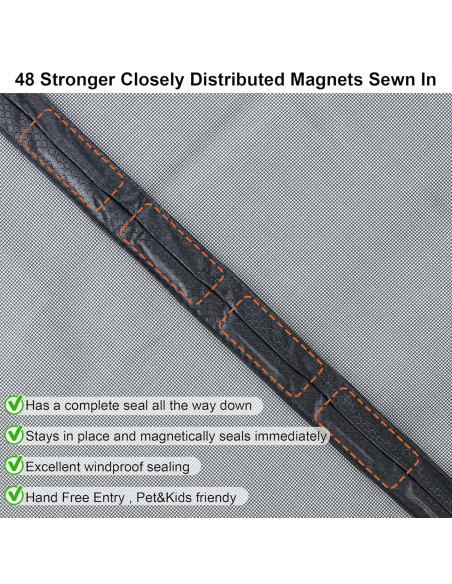 Puerta de Pantalla Magnética Okayavo 73x205 cm Resistente